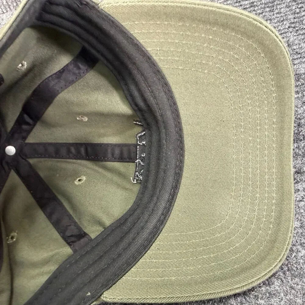 Vans Olive Green Adjustable Strapback Hat Checkerboard Logo Skate Streetwear